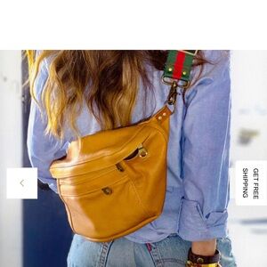 Parker Thatch Cross Your Heart Leather Sling- Butterscotch